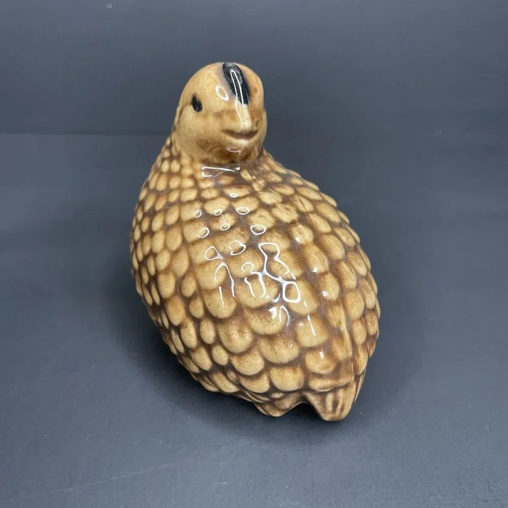 Vintage Brown Quail Looking Down It's‎ back Decorative Figurine Marked ES